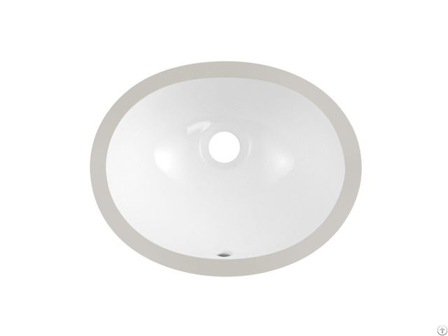 Traditional Design Glassy White Oval Ceramic Undermount Wash Basin