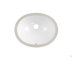 Traditional Design Glassy White Oval Ceramic Undermount Wash Basin