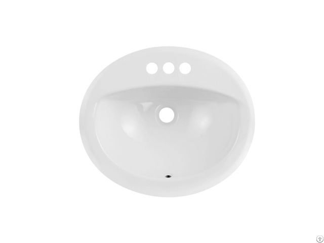 Modern Design Bathroom White Oval Ceramic Drop In Sink