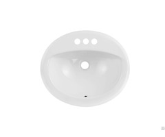 Modern Design Bathroom White Oval Ceramic Drop In Sink