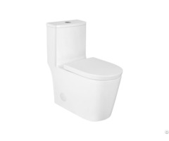 Bathroom Back To Wall Floor Outlet Ceramic One Piece Elongated Skirted Toilet
