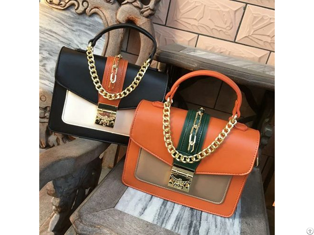 Shoulder Messenger Leather Cowhide Color Matching Bag