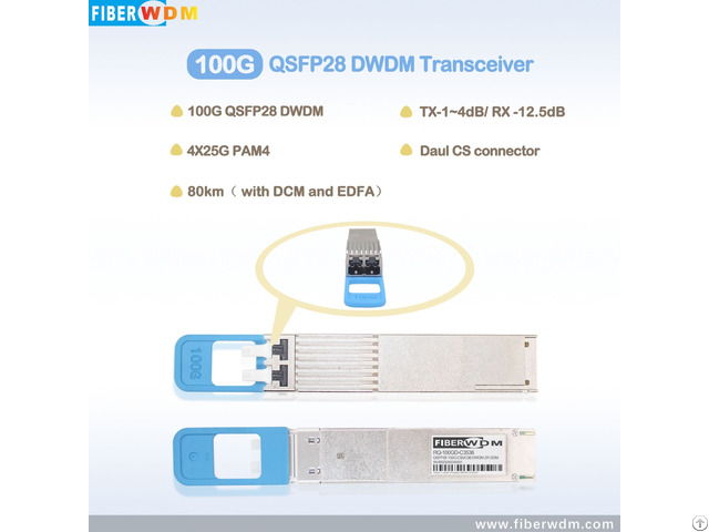 100g Dwdm Qsfp28 Dual Cs Connector Pam4 Transceiver