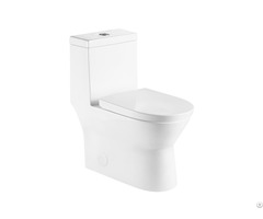 Glossy White Bathroom Porcelain Lavatory Skirted One Piece Toilet