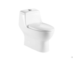 White Bathroom Ceramic Sanitary Ware Elongated Skirted Comfort Height One Piece Toilet