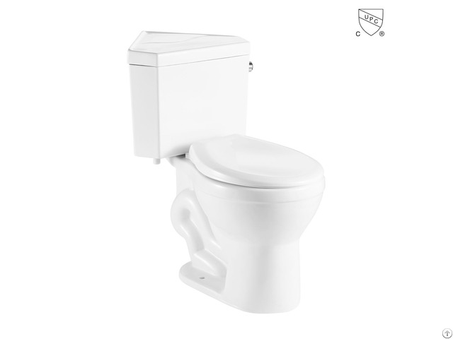 Bathroom Comfort Height S Trap Round Bowl White Vitreous China Ceramic Corner Two Piece Toilet