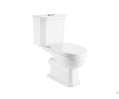 Retro Design Two Piece Ceramic Floor Standing P Trap Porcelain Dual Flush Toilet