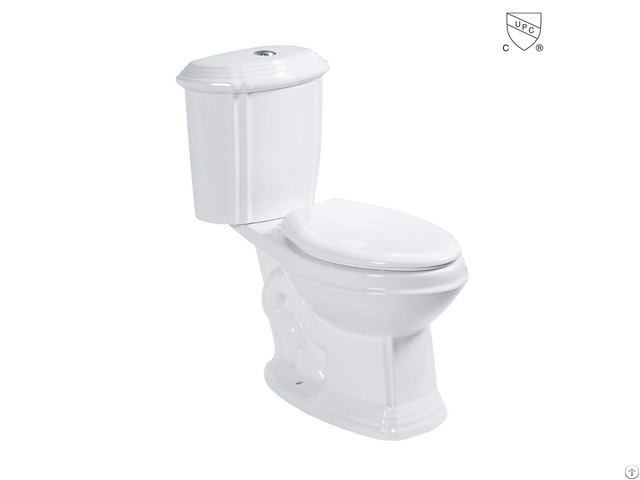 White Cupc Certified Two Piece Ceramic Bathroom Dual Flush Water Saving Elongated Toilet