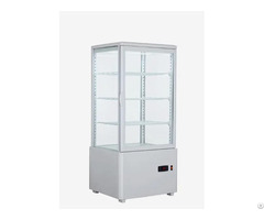 Four Side Double Glass Door Display Cooler Showcase With Carving Logo Lcd Screen