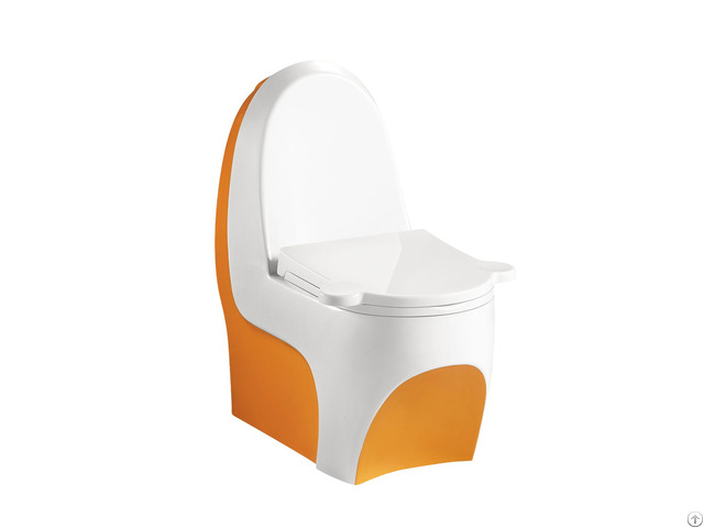Wc Small White And Orange Ceramic Washdown Skirted Kid Size One Piece Child Height Toilet