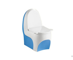 Nursery School Bathroom Children’s Sanitary Ware Ceramic White And Blue Color Washdown Kids’ Toilet
