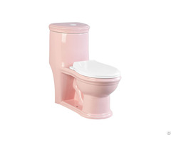 Kid Friendly Wc Small Size Pink Color Ceramic Back To Wall Single Flush Siphonic One Piece Toilet