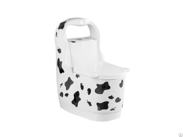 Preschool Black And White Cow Pattern Design Ceramic Toddler Potty Toilet