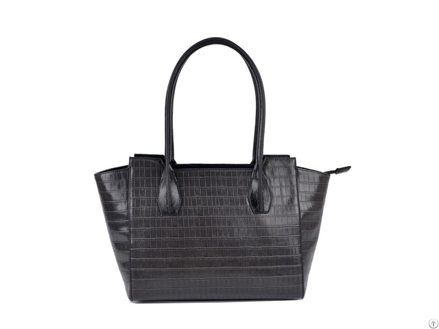 Black Croco Tote Bag Women Handbag