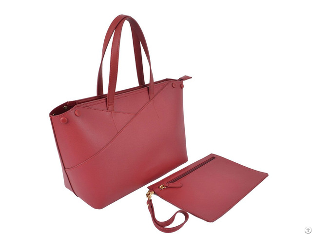 Simple Red Tote Bag Women Handbag