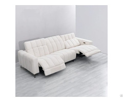Caterpillar Beige White Fabric Multifunctional Size Apartment Living Room Three Seat Sofa