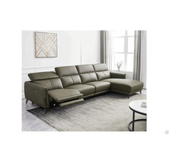 Italian Minimalist Chaise Longue Leather Side Carrying Usb Electric Button Function Sofa