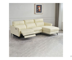 Modern Minimalist Living Room Combination Chaise Longue Leather Function Electric Sofa