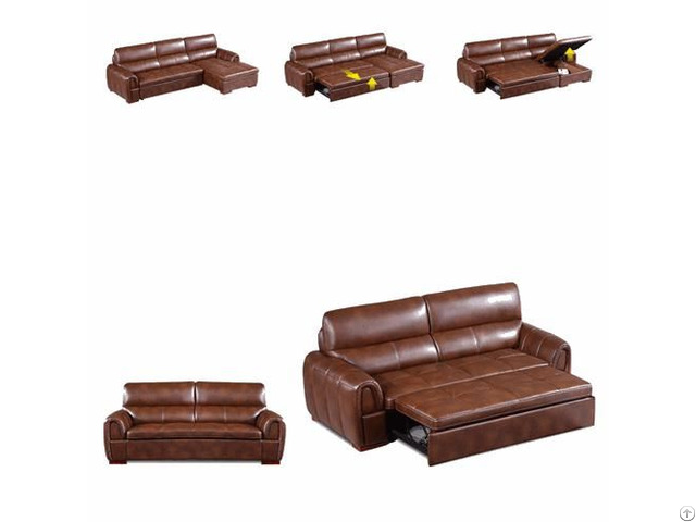 Folding Modern Minimalist Functional Corner Combination Leather Art Furniture Storage Sofa Bed