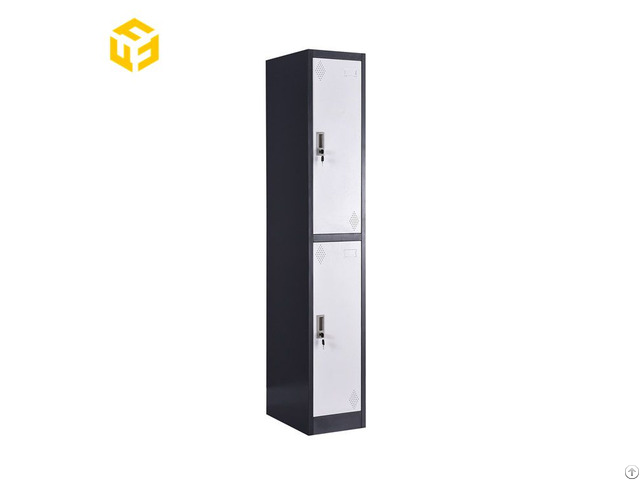 Low Price Office Use Custom Made 2 Compartment Steel Clothes Vertical Wardrobe Lockers