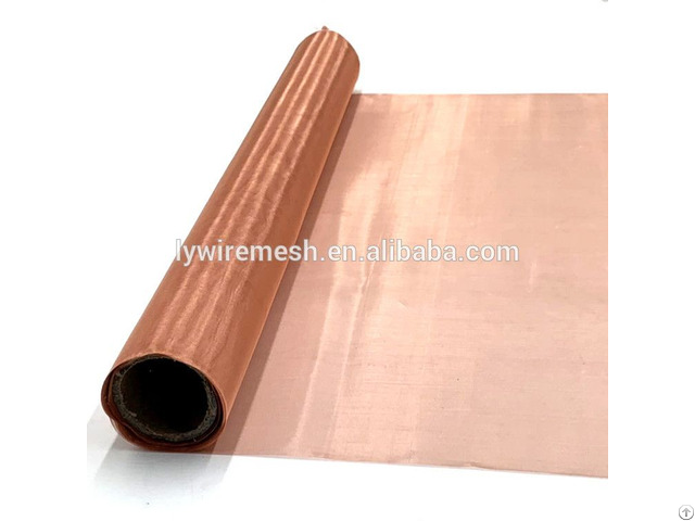 Plain Woven Pure Copper Wire Mesh Cloth Metallic Fabric