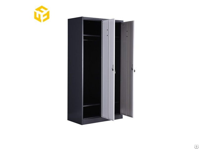 Two Compartment Personal School Hoaspital Gym Metal Locker Steel Cabinet