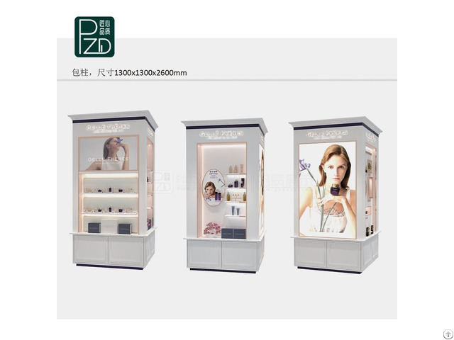 Makeup Kiosk Product Display Cabinet White Showcase