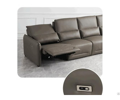 Italian Style Modern Minimalist First Layer Cowhide Leather Straight Row Sofa