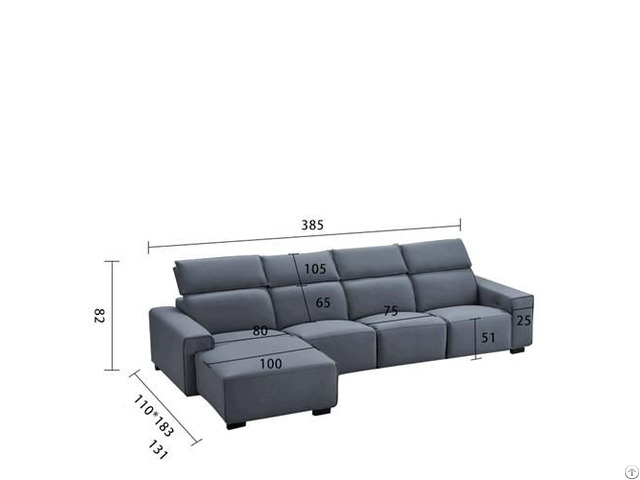 Modern Simple Left And Right Corner Napa Leather Electric Sofa