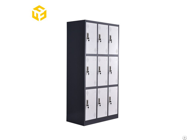 Steelcabinet Triple Tier Locker Metal Wardrobe Almirah With 9 Door