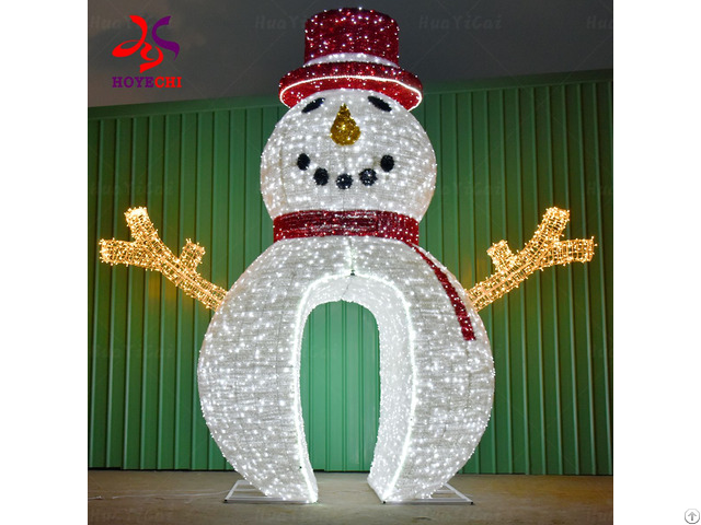 Large Led Arch Snowman Motif Light