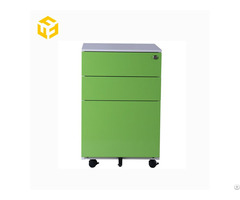 Steel Lockable Movable Filing Cabinet With 3 Drawer