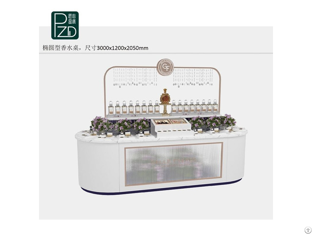 High End Oval Perfume Display Stand Customization