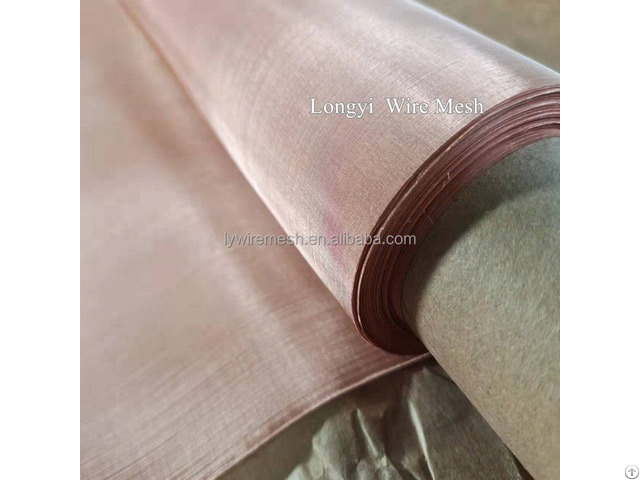 Rf Absorber Red Copper Woven Fabric 150 200 250 Mesh