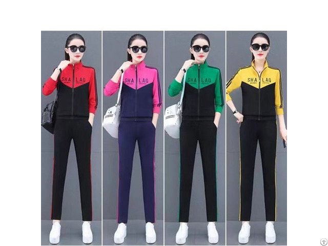 Fashion Sweater Two Piece Women Spring And Autumn Sportswear Suit