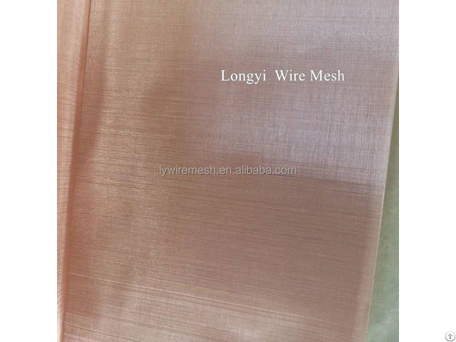 Rf Absorber Red Cu Woven Screen Fabric Pure Copper Wire Mesh For Fuel Cell