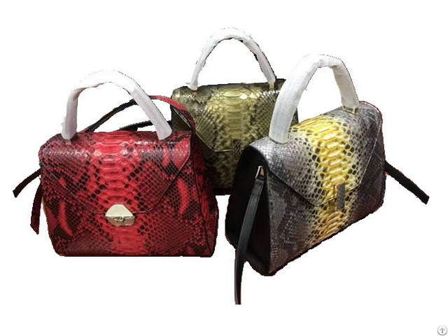 New Imported Python Leather 26cm Portable One Shoulder Messenger Bag