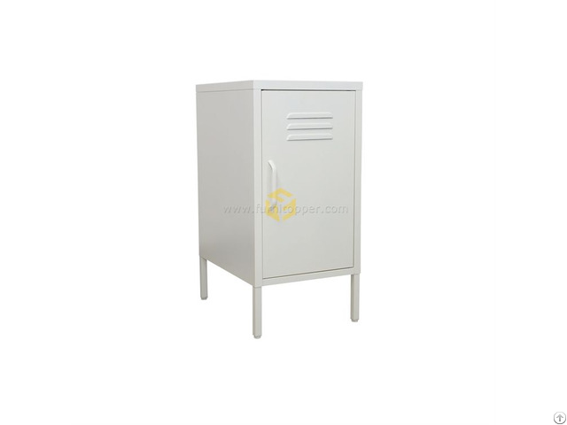 Modern Nordic Style Single Door Bedroom Bedside Nightstand Steel Cabinet With Standing Feet