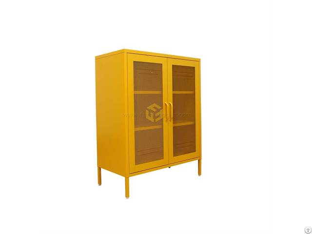 Dinning Table Side Locker Steel Mesh Door Cabinet