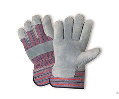 Approved Leather Work Gloves Labor Protection Hand Safety For Industrial Garden Construction