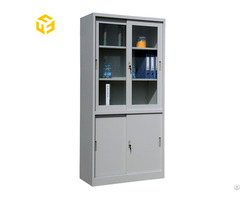 Locker Manufacturers Metal Cupboard Steel Filing Cabinet With Glass Sliding Door