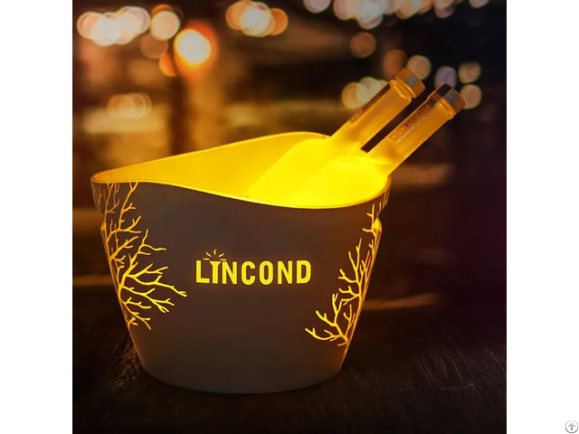 Lincond Luxury Wine Cooler Waterproof Plastic Acrylic Beer Led Light Up Ice Bucket