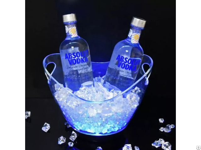 Waterproof Lighting Transparent Plastic Champagne Beer Beverage Led Ice Bucket