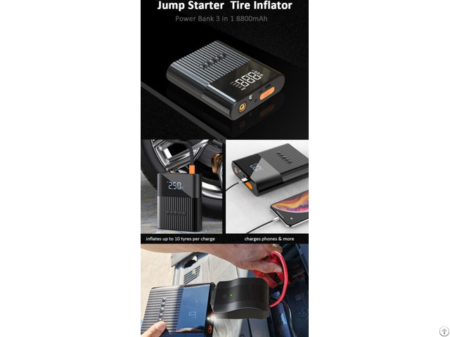 High Capacity Car Air Inflator Jump Starter Mutifunction Charger From China