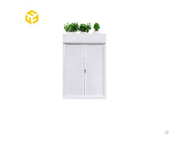 Furnitopper Tambour Unit Office Metal File Cabinet With Planter Box On Top