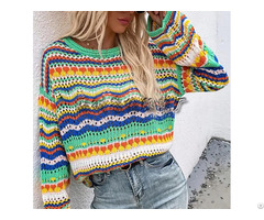 Multicolored Stripe Sweater Knitted Jumper