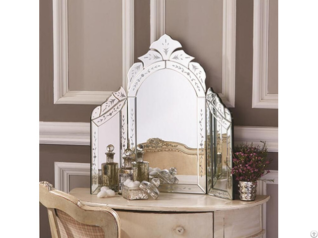 Hp08 3035 60x63x1 8cm Clear Venetian Carved Glass Decorative Vanity Mirrors