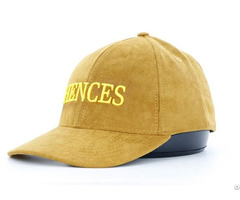 Womens Gold Faux Suede Hat