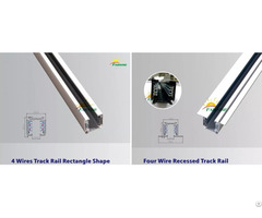 Four Wires Surface Mount Square Aluminum Track Rail Commercial Lighting System