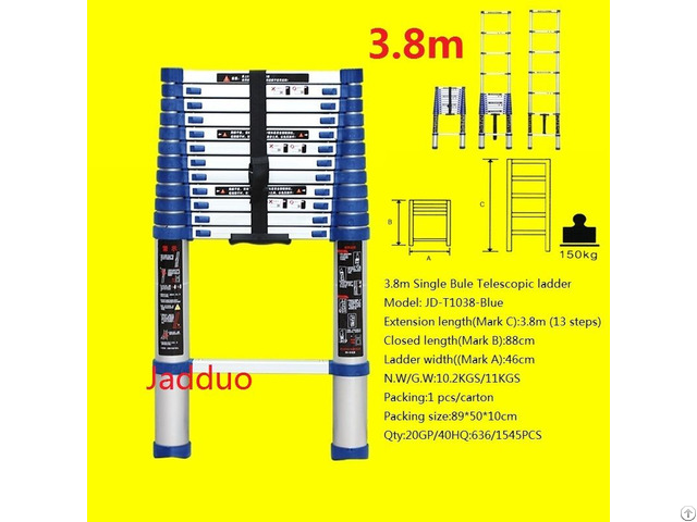 Blue Single Telescopic Ladder